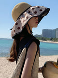 Bjlxn - Original Sun Protection Polka-Dot Fisherman Hat