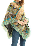 Bjlxn - Asymmetric Keep Warm Tasseled Cape Scarf