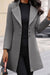 Bjlxn - Grey Elegant Solid Buttons Turn-back Collar Outerwear
