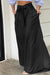 Bjlxn - Black Casual Solid Frenulum With Belt High Waist Regular Denim Jeans