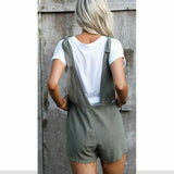 Women Ladies Loose Overalls Pockets Jumpsuit Sleeveless Strap Rompers Playsuit Causal Trousers Rompers