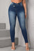 Bjlxn - Deep Blue Casual Solid Patchwork High Waist Skinny Denim Jeans