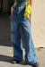 Bjlxn - Blue Casual Street Solid Pocket Loose Denim Jeans