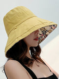 Bjlxn - Original Solid&Printing Reversible Foldable Sun-Protection Bucket Hat