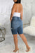 Bjlxn - Blue Fashion Casual Patchwork Ripped High Waist Regular Denim Jeans