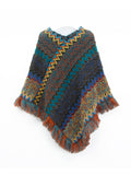 Bjlxn - Asymmetric Keep Warm Tasseled Cape Scarf