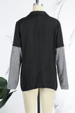 Bjlxn - Black Casual Solid Mesh Turn-back Collar Outerwear