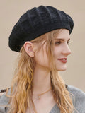 Bjlxn - Stylish Knitting Solid Color Beret Hat