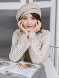 Bjlxn - Personality Striped&Plaid Beret Hat