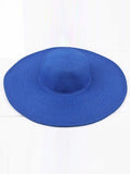 Bjlxn - Simple Casual Vacation 10 Colors Wide Brim Hat