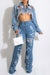 Bjlxn - The cowboy blue Fashion Casual Solid Ripped Patchwork High Waist Regular Denim Jeans