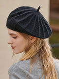 Bjlxn - Stylish Knitting Solid Color Beret Hat