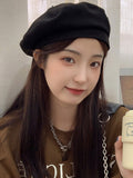 Bjlxn - Casual Simple Woolen 5 Colors Beret Hat