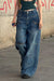 Bjlxn - Blue Casual Street Solid Pocket Loose Denim Jeans