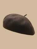 Bjlxn - Simple Keep Warm Solid Color Beret Hats&Caps