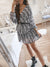 Women's Casual Dress A Line Dress Tiered Dress Graphic Patchwork Layered V Neck Mini Dress Active Fashion Outdoor Street Long Sleeve Loose Fit Black And White Fall S M L