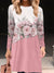 Women's Casual Dress T Shirt Dress Tee Dress Winter Dress Floral Print Crew Neck Mini Dress Fashion Streetwear Outdoor Date Long Sleeve Loose Fit Pink Winter S M L XL XXL