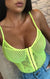 OMSJ Newest Women Neon Green Orange Stripe Lace Bodysuit One Piece Sheer Sexy Floral Embroidery Playsuit Night Out outfits Party