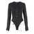 Fashion Casual Button Rompers Women Bodysuits Winter Long Sleeve O-neck Ribbed Skinny Jumpsuits Streetwear Body Top