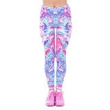 Brands Women Fashion Legging Aztec Round Ombre Printing leggins Slim High Waist Leggings Woman Pants /40