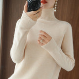 Turtleneck Cashmere sweater  women winter cashmere jumpers  knit  female long sleeve thick loose pullover