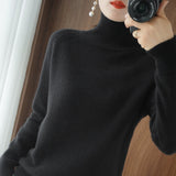 Turtleneck Cashmere sweater  women winter cashmere jumpers  knit  female long sleeve thick loose pullover