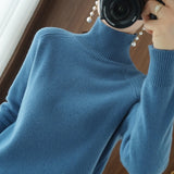 Turtleneck Cashmere sweater  women winter cashmere jumpers  knit  female long sleeve thick loose pullover