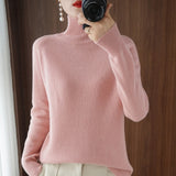 Turtleneck Cashmere sweater  women winter cashmere jumpers  knit  female long sleeve thick loose pullover