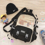 Cute Girls Backpack Women Large Capacity Ins Simple School Bags for Teens Female Korean Harajuku School Student Bookbag Ladies