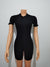 Lucky Label Jumpsuit For Women Long Sleeve Casual Skinny Turtleneck Catsuit Zipper Sport Wear Bodysuit Black Fitness Romper