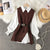 spring autumn women's lantern sleeve shirt knitted vest two piece sets of College style waistband vest two sets top UK900