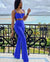 High quality Blue Two Pieces Set Bodycon Rayon Bandage Set Evening Party Sexy Fashion Outfit