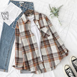 Plaid Shirts Womens Blouses And Tops Long Sleeve Female Casual Print Shirts Loose Cotton Checked Lady Outwear Spring News