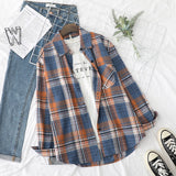 Plaid Shirts Womens Blouses And Tops Long Sleeve Female Casual Print Shirts Loose Cotton Checked Lady Outwear Spring News