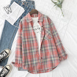 Plaid Shirts Womens Blouses And Tops Long Sleeve Female Casual Print Shirts Loose Cotton Checked Lady Outwear Spring News