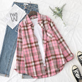 Plaid Shirts Womens Blouses And Tops Long Sleeve Female Casual Print Shirts Loose Cotton Checked Lady Outwear Spring News