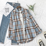 Plaid Shirts Womens Blouses And Tops Long Sleeve Female Casual Print Shirts Loose Cotton Checked Lady Outwear Spring News