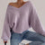 2023 Pullovers Women Autumn Winter Sweaters Solid V-Neck Loose Casual Daily Basic Womens Knitted Basic Chic Long Sleeve Sweater