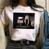 Nutella Print T Shirt Women 90s Harajuku Kawaii  Fashion T-shirt Graphic Cute Cartoon Tshirt Korean Style Top Tees Female