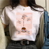 Nutella Print T Shirt Women 90s Harajuku Kawaii  Fashion T-shirt Graphic Cute Cartoon Tshirt Korean Style Top Tees Female