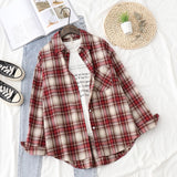 Plaid Shirts Womens Blouses And Tops Long Sleeve Female Casual Print Shirts Loose Cotton Checked Lady Outwear Spring News