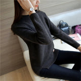 2022  Women Sweaters And Pullovers Autumn Winter Long Sleeve Pull Femme Solid Pullover Female Casual Short Knitted Sweater W1629 - Bjlxn