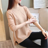 2022  Women Sweaters And Pullovers Autumn Winter Long Sleeve Pull Femme Solid Pullover Female Casual Short Knitted Sweater W1629 - Bjlxn