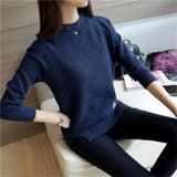 2022  Women Sweaters And Pullovers Autumn Winter Long Sleeve Pull Femme Solid Pullover Female Casual Short Knitted Sweater W1629 - Bjlxn