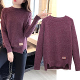 2022  Women Sweaters And Pullovers Autumn Winter Long Sleeve Pull Femme Solid Pullover Female Casual Short Knitted Sweater W1629 - Bjlxn