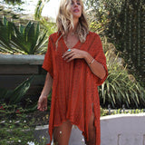 New Knitted Beach Cover Up Women Bikini Swimsuit Cover Up Hollow Out Beach Dress Tassel Tunics Bathing Suits Cover-Ups Beachwear - Bjlxn