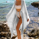 Women Golden Beach Long Maxi Dress Bikini Cover Up Cardigan Swimwear Bathing Suit Beachwear Summer Cover Ups Dresses - Bjlxn