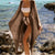 Women Golden Beach Long Maxi Dress Bikini Cover Up Cardigan Swimwear Bathing Suit Beachwear Summer Cover Ups Dresses - Bjlxn