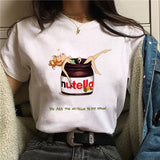 Nutella Print T Shirt Women 90s Harajuku Kawaii  Fashion T-shirt Graphic Cute Cartoon Tshirt Korean Style Top Tees Female