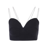 Black Corset Top Sexy Cute Spaghetti Strap Crop Top Fashion High Street Summer Women Cami Top 90s Y2k Aesthetic Camisole